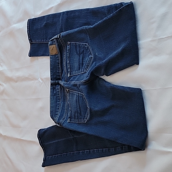 American Eagle dark wash low rise straight jeans size 2 - Picture 5 of 6
